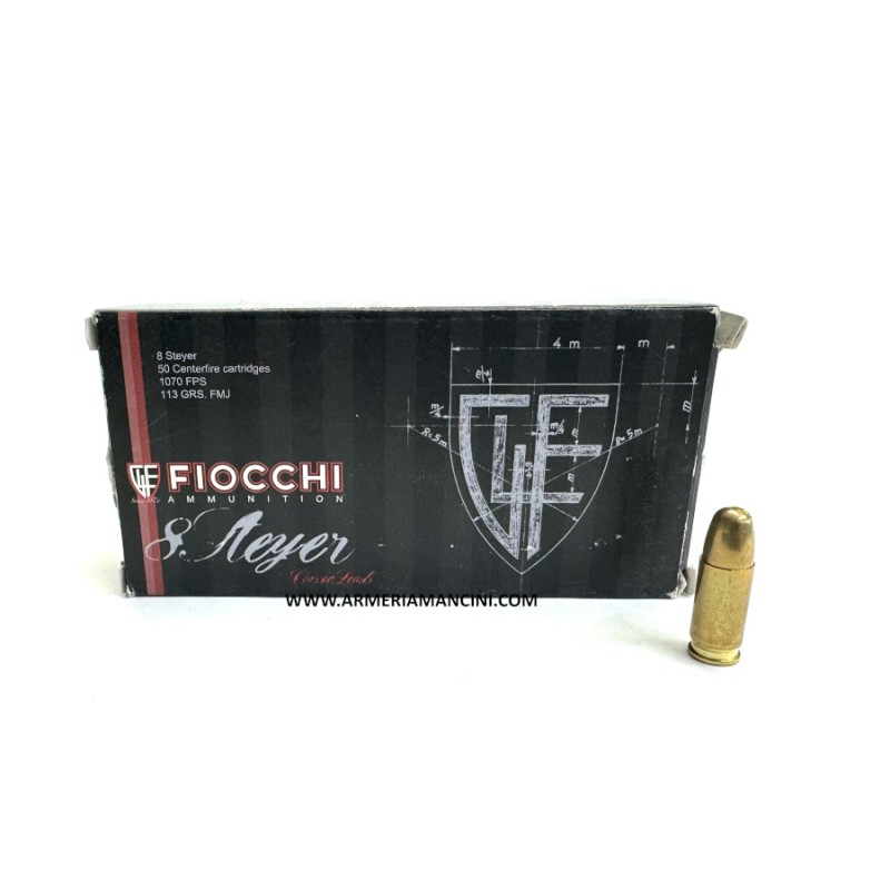 Munizioni Fiocchi Cal 8 Steyer Gr 113 Fmj