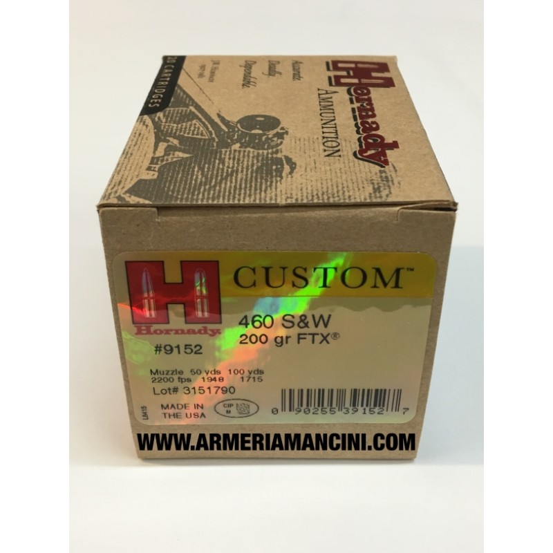 Munizioni Hornady Cal 460 S&w Gr 200 Ftx