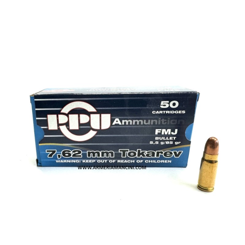 Munizioni Ppu Cal 7,62 Tokarev Gr 85 Fmj