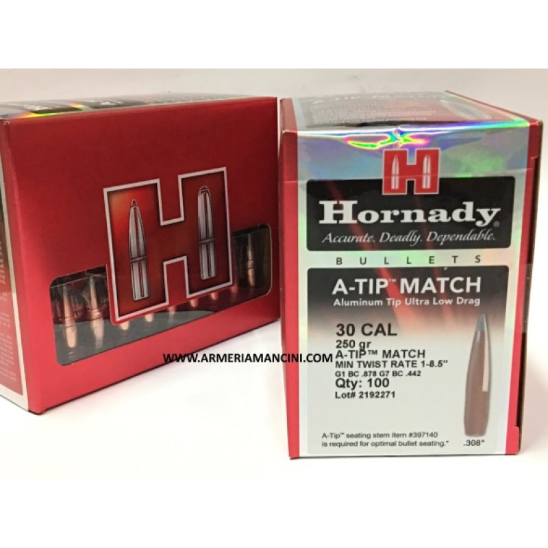 Palle Hornady A-tip Match Cal 30 Gr 250
