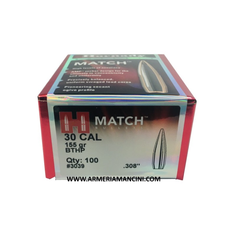 Palle Hornady Match Bthp Cal 30 Gr 155