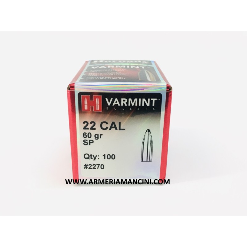 Palle Hornady Varmint Cal 22 Gr 60 Sp