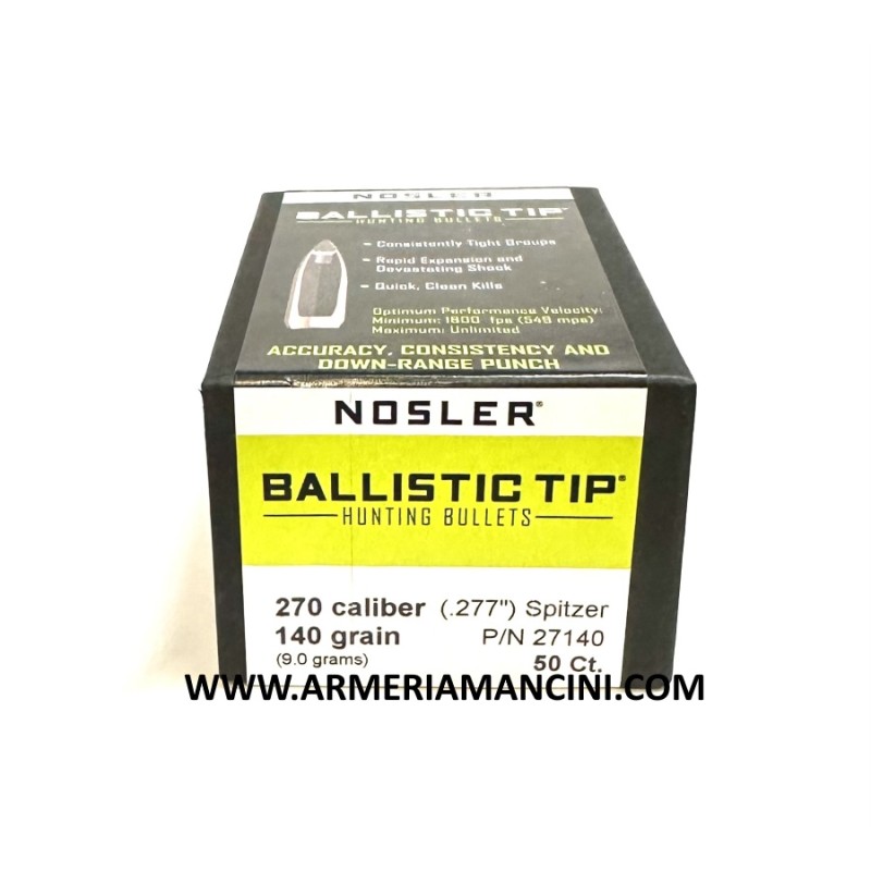 Palle Nosler Ballistic Tip Cal 270 Gr 140