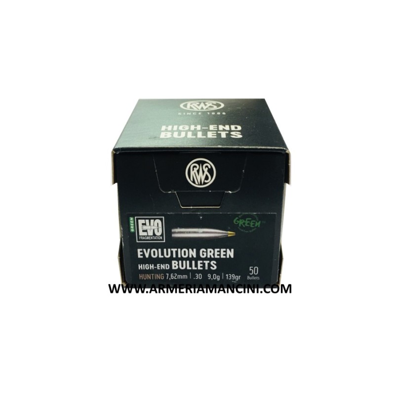 Palle Rws Evo Green Cal 30 Gr 139