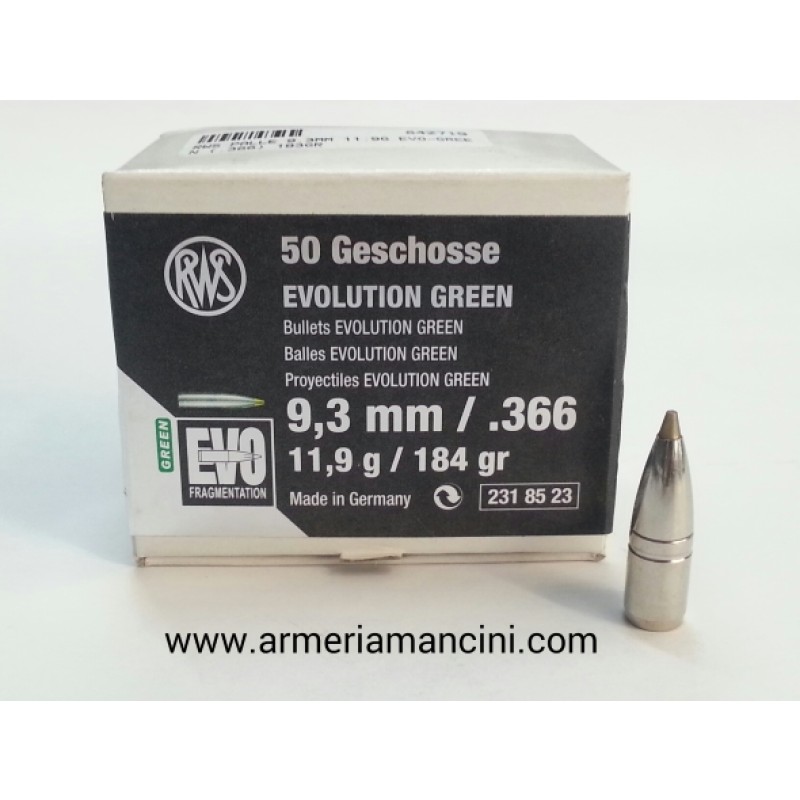 Palle Rws Evo Green Cal 9,3 Gr 184