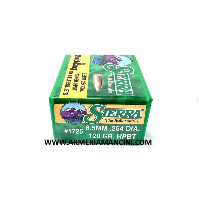Palle Sierra Matchking Cal 6,5 Gr 120 Hpbt