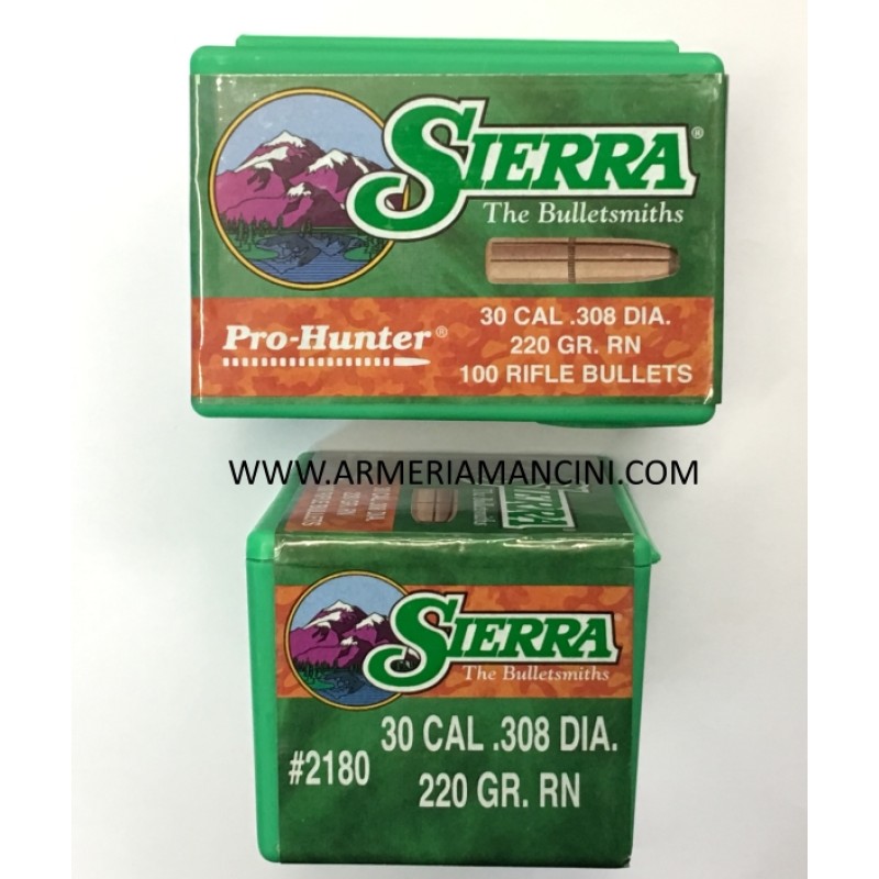 Palle Sierra Pro-hunter Cal 30 Gr 220 Round Nose
