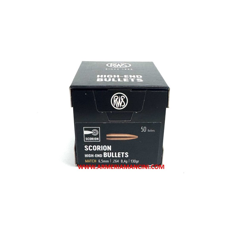 Palle Rws Scorpion Cal 6,5 Gr 130 Hpbt 