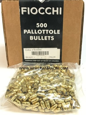 Palle Fiocchi Da Pistola Cal 6,35 Gr 50 Fmj