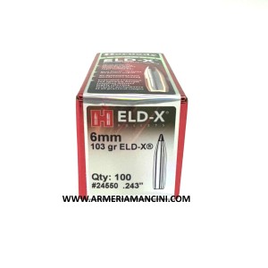 Palle Hornady Eld-x Cal 6 Mm Gr 103