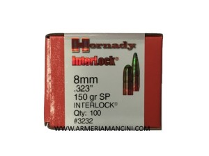 Palle Hornady Interlock Cal 8 Mm Gr 150 Sp