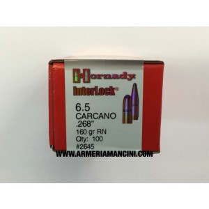 Palle Hornady Interlock Cal 6,5 Carcano Gr 160 Rn