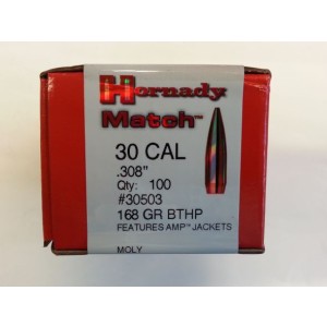 Palle Hornady Match Cal 30 Gr 168 Hpbt Moly