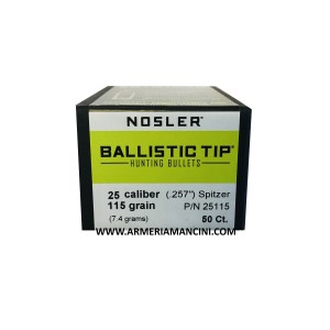 Palle Nosler Ballistic Tip Cal 25 Gr 115