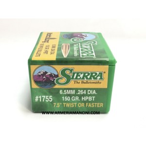 Palle Sierra Matchking Cal 6,5 Gr 150 Hpbt