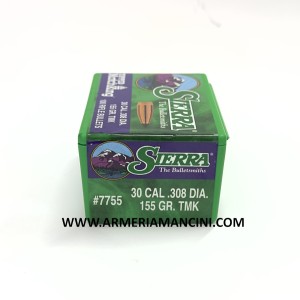 Palle Sierra Tipped Matchking Cal 30 Gr 155 Tmk