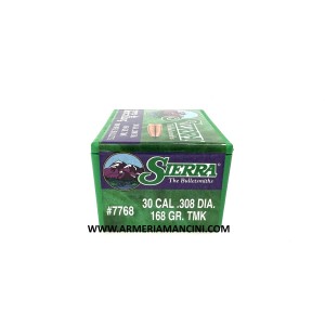 Palle Sierra Tipped Matchking Cal 30 Gr 168 Tmk