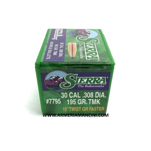Palle Sierra Tipped Matchking Cal 30 Gr 195 TMK